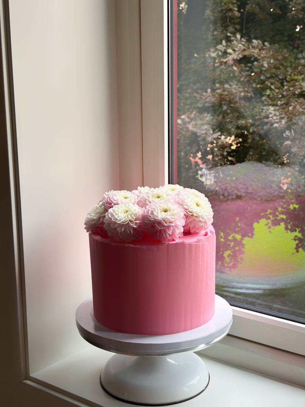 3 layer sponge filled, covered in buttercream